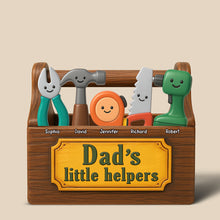 Load image into Gallery viewer, &quot;Daddy&#39;s Little Helpers&quot; - Personalized Acrylic Plaque - Custom Gift for Dad, Grandpa, and Kids Shaped Plaques PopCulturePrints
