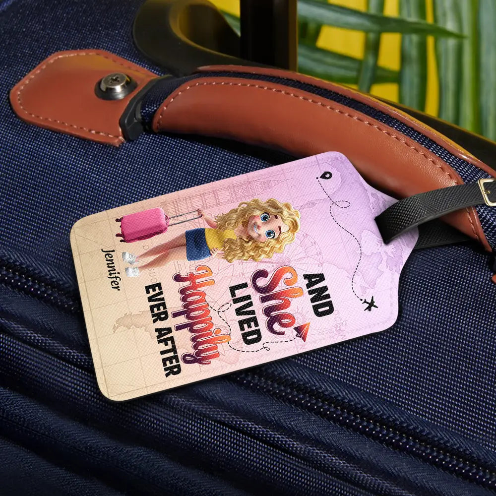 Just A Girl Who Loves Traveling 3D Effect - Personalized Luggage Tag Luggage Tag PopCulturePrints