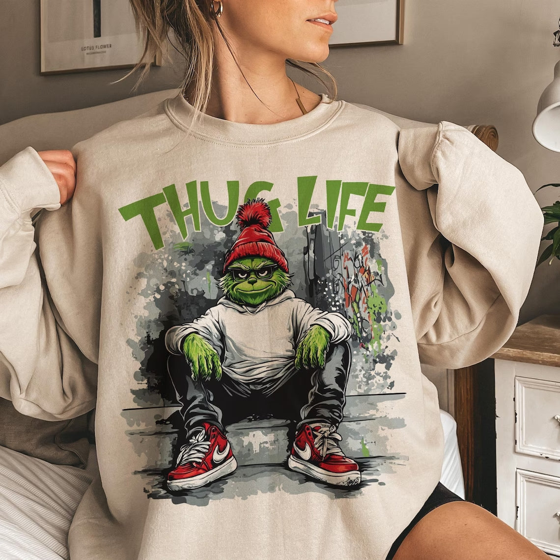 Thug Life Funny Christmas Sweatshirt - Street Style Holiday Sweater