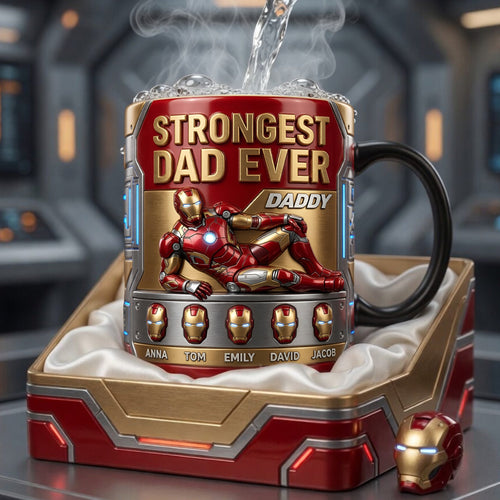 Strongest Dad Ever Magic Coffee Mug - Custom Gift for Dads and Grandpas Coffee Mug PopCulturePrints