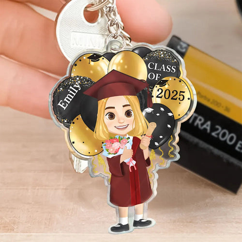 Celebrate Graduation with Joy - Personalized Acrylic Keychain for Graduates Acrylic Keychain PopCulturePrints