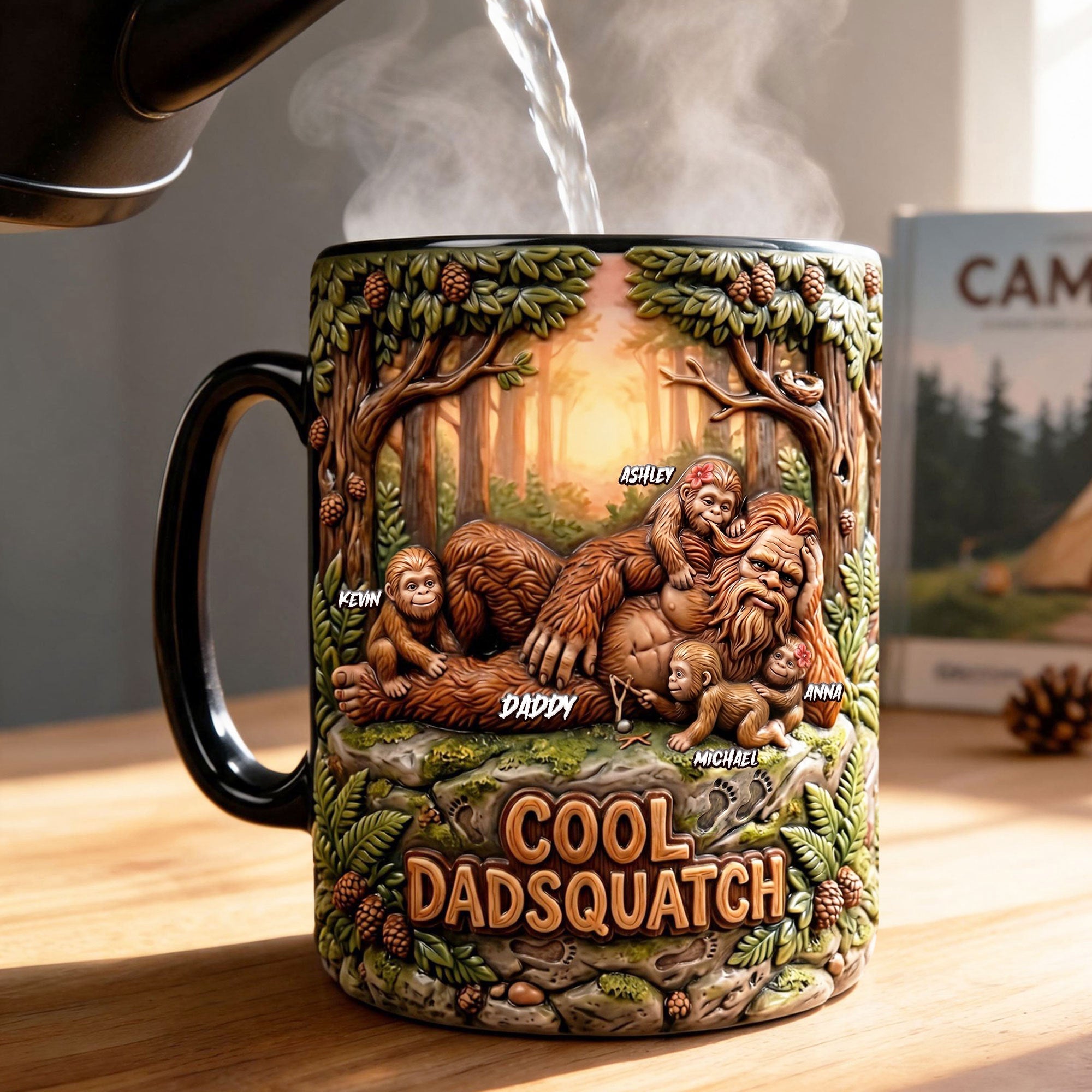 "Lazy Chilling Sasquatch Dad" - Magic Mug, Personalize it for Your Favorite Dad, Grandpa, or Father Figure Coffee Mug PopCulturePrints
