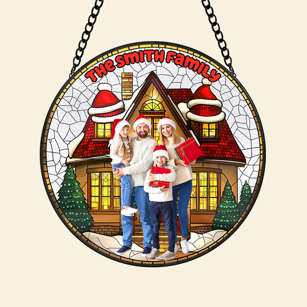 Personalized Family Christmas Stained Glass Ornament Ornament PopCulturePrints