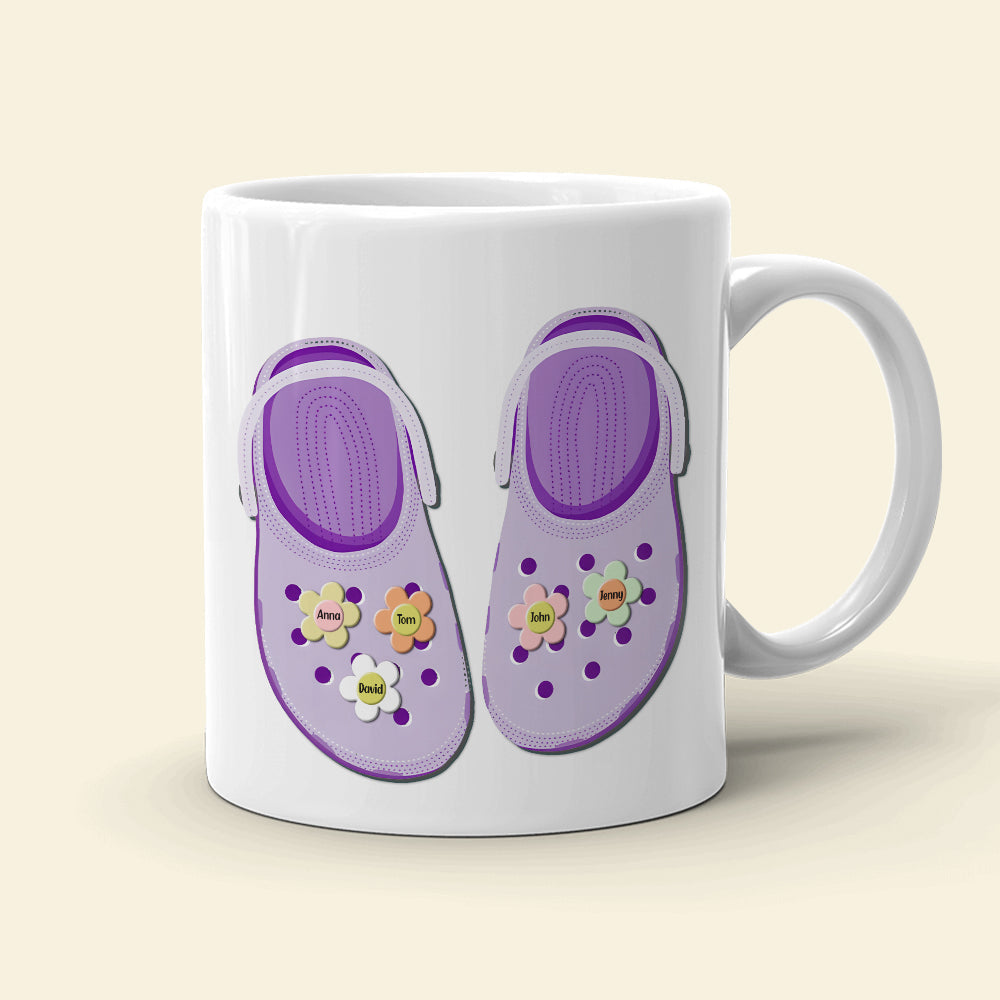 Personalized Grandma Love Crocs Coffee Mug Coffee Mug PopCulturePrints