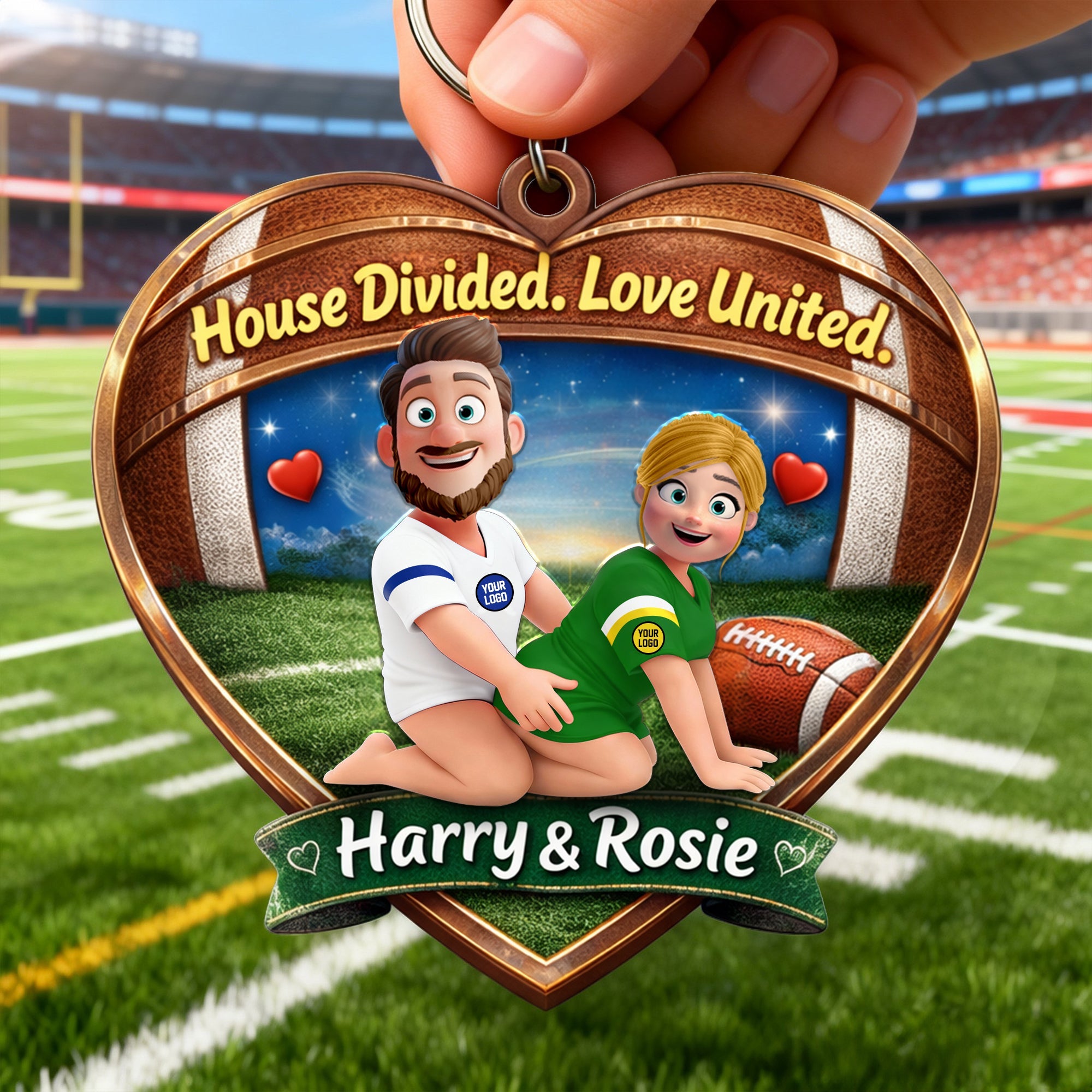Flirty Game Day Couple Keychain - A Personalized Gift for Sporty Couples Keychains PopCulturePrints