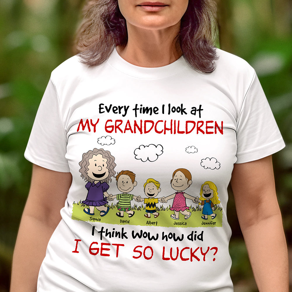 Personalized Grandchildren Cartoon T-Shirt