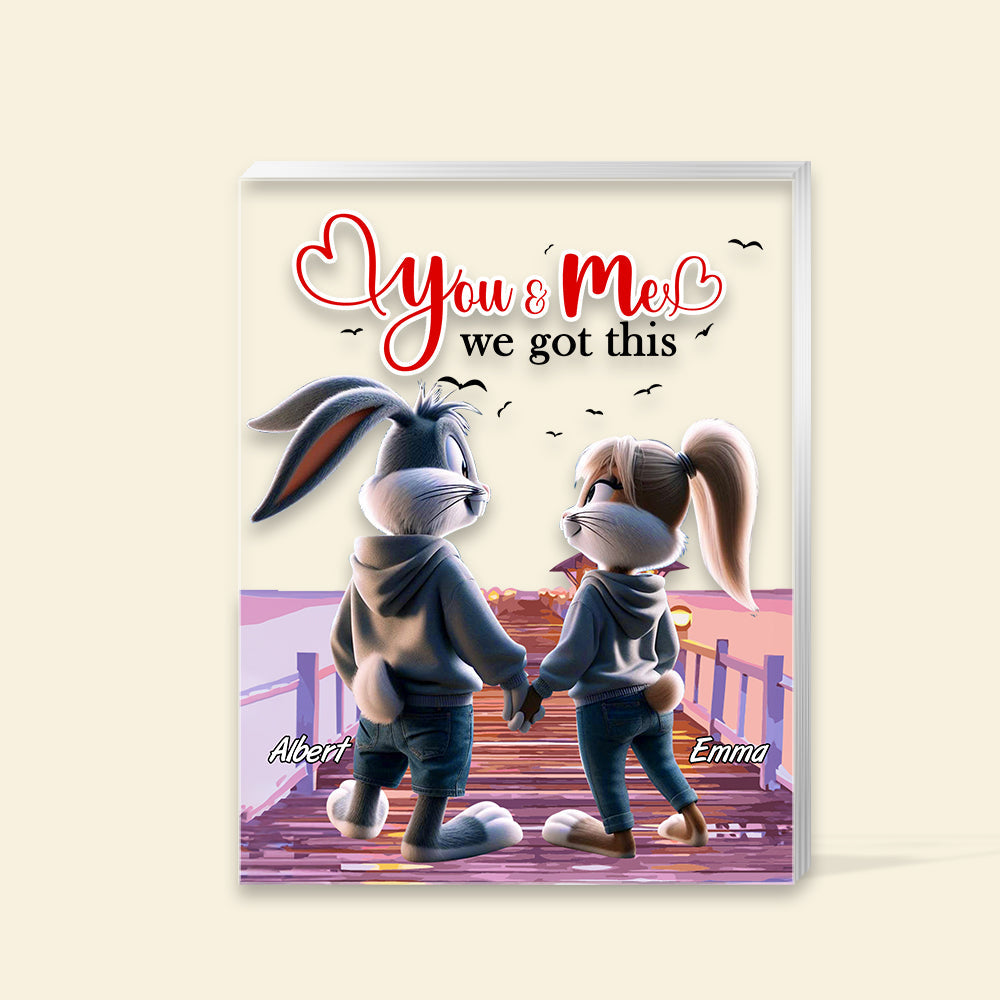 Personalized Couple Plaque: You & Me - We Got This Shaped Plaques PopCulturePrints