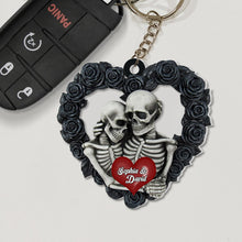 Load image into Gallery viewer, Personalized Skeleton Couple Keychain - Unique Love Gift Keychains PopCulturePrints
