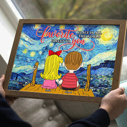 Personalized Canvas Print for Couples - My Favorite Place is Next to You Poster & Canvas PopCulturePrints