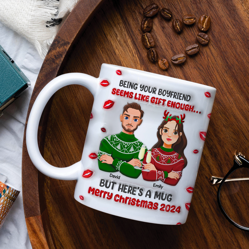 Custom Couple Christmas Mug | Personalized Holiday Gifts | Valentine's Day Gifts Coffee Mug PopCulturePrints