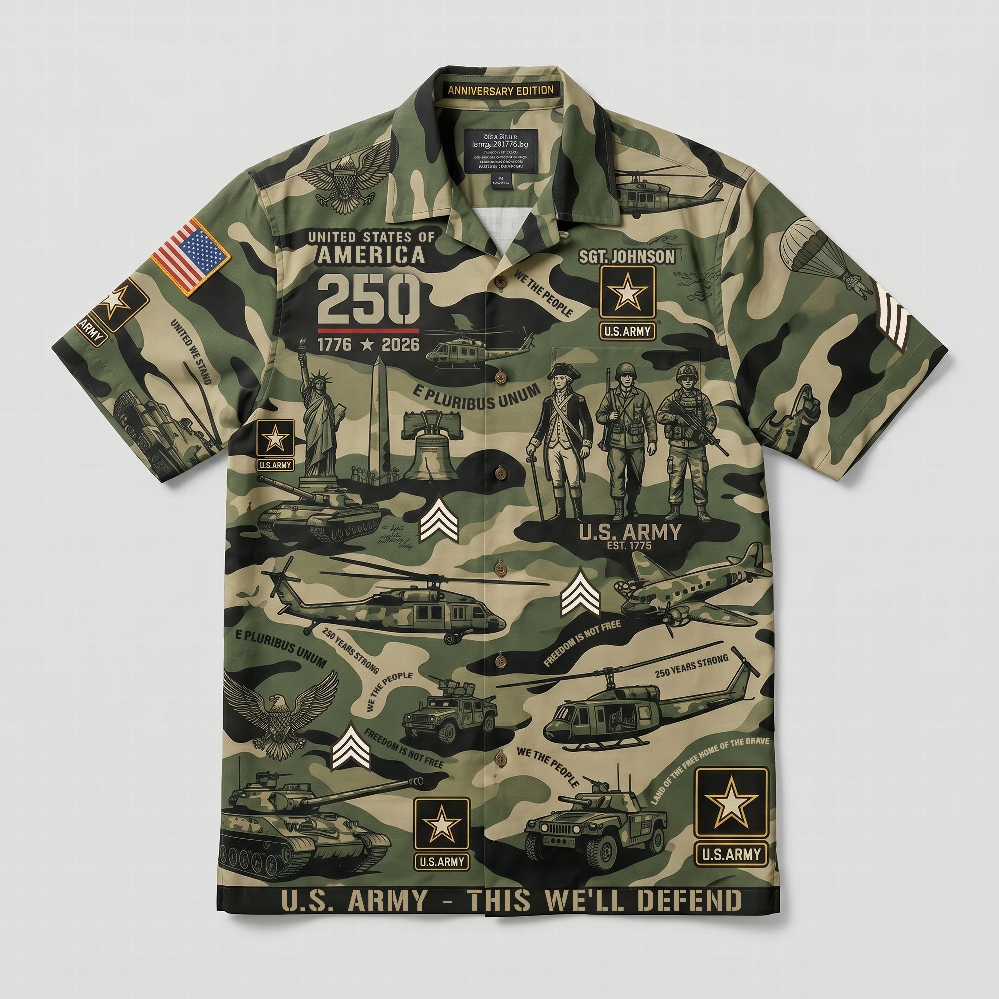 “Honor Your Service” - Custom Military Insignia Hawaiian Shirt, Personalized Gift for Veterans and Patriotic Individuals Hawaiian Shirts PopCulturePrints