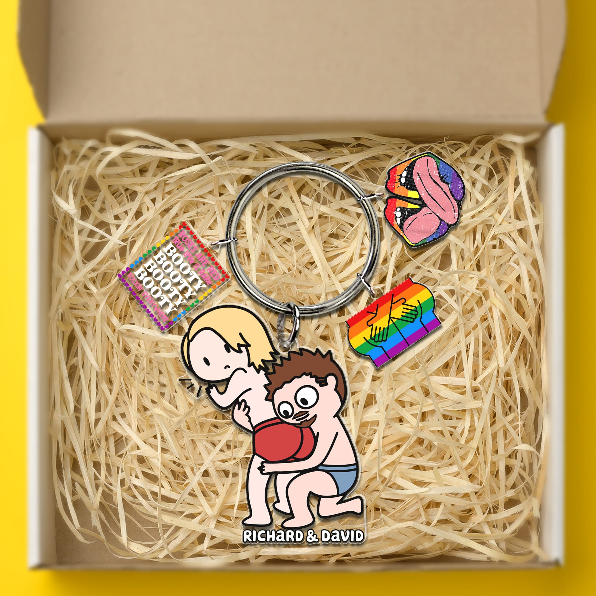 Personalized LGBT Couple Keychain - Fun & Meaningful Gift Keychains PopCulturePrints