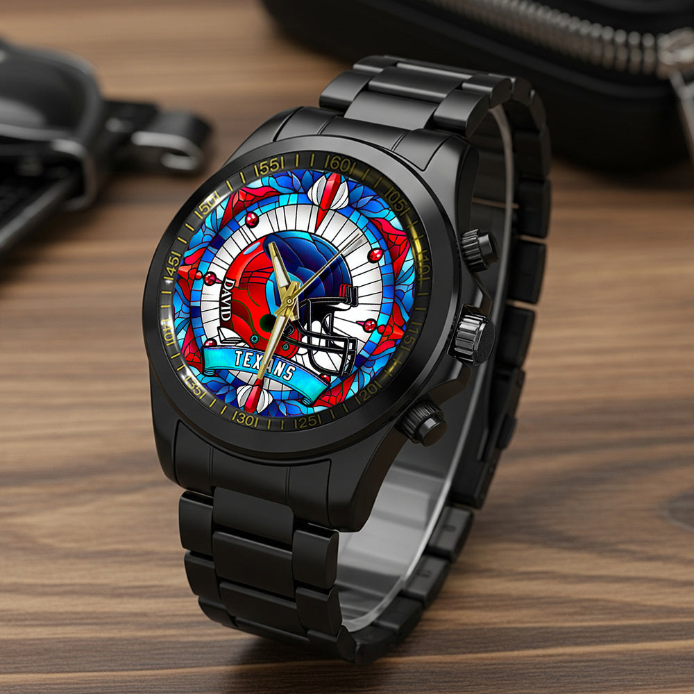 "Time for Touchdowns!" Personalized Football Team Men's Watch - Perfect Gift for Football Lovers Men's Watch PopCulturePrints