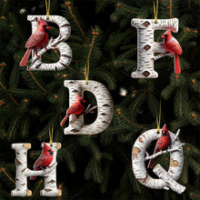 Load image into Gallery viewer, Personalized Cardinal Alphabet Christmas Ornaments Ornament PopCulturePrints
