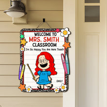 Load image into Gallery viewer, Personalized Teacher Classroom Welcome Sign - Cartoon Character Theme
