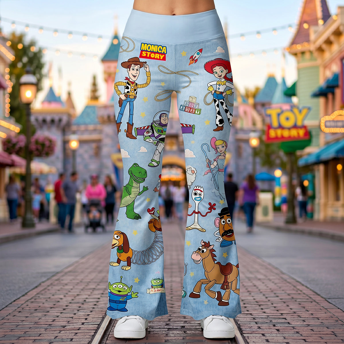 “Adventure Awaits!” - Friendship Adventure Flare Leggings - Personalized Gift for Friends and Loved Ones Shorts and Pants PopCulturePrints