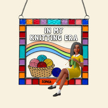 Load image into Gallery viewer, &quot;In My Knitting Era&quot;: Customized Suncatcher Ornament - Perfect Gift for Knitting Lovers Ornament PopCulturePrints
