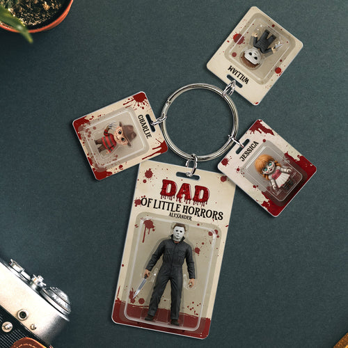 “For the Dad Who Embraces the Scary Side” - Personalized Horror Dad Acrylic Tag Keychain - Perfect Gift for Fathers and Grandfathers Keychains PopCulturePrints