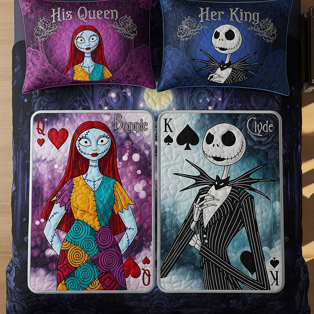 "Together Forever, Even in the Dark!" - Horror Couple Quilt Bedding Set - Personalized Gifts for Couples Bedding Set PopCulturePrints