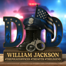 Load image into Gallery viewer, “Every Hero Needs a Story” - Hero Police Dad Acrylic Plaque - Personalized Gift for Dad, Grandpa, and Police Officers Shaped Plaques PopCulturePrints
