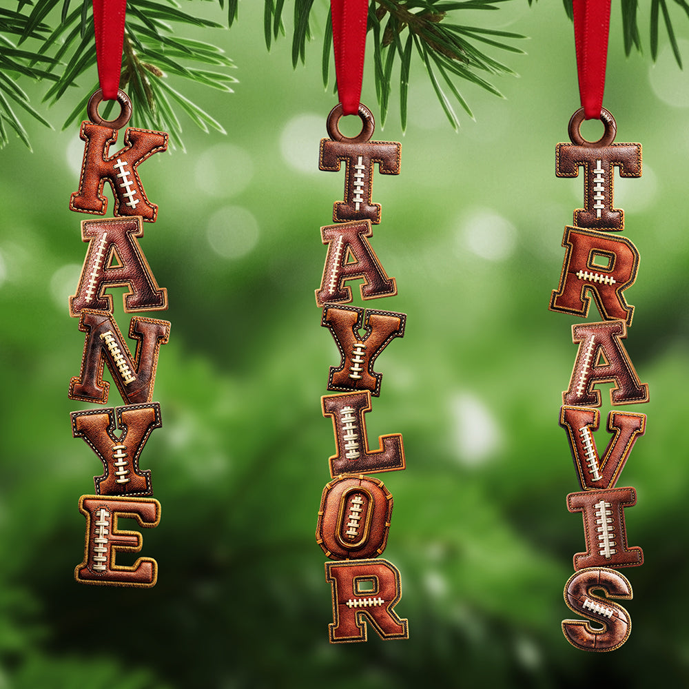 Celebrate Your Passion: Personalized American Football Alphabet Acrylic Ornament - Unique Gift for Sports Lovers Ornament PopCulturePrints