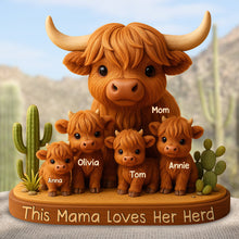Load image into Gallery viewer, Don&#39;t Mess With This Mama Cow - Personalized Highland Cow Plaque for Mom and Grandma Shaped Plaques PopCulturePrints
