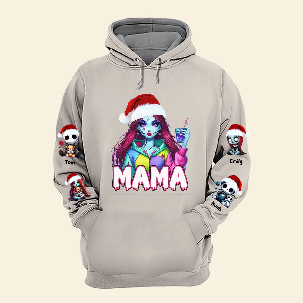 Personalized Christmas Mom Shirt with Quirky Pop Culture Design