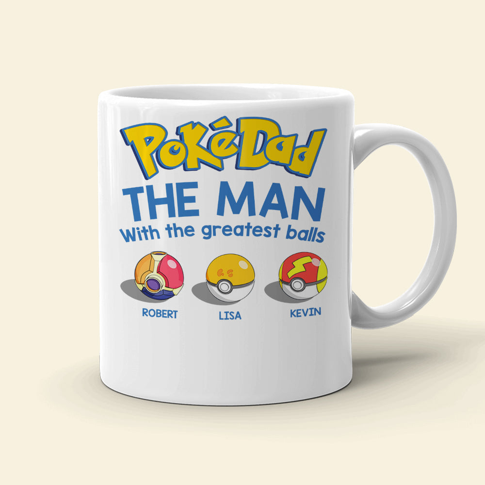 Personalized PokeDad Mug for Dad with the Greatest Balls Coffee Mug PopCulturePrints