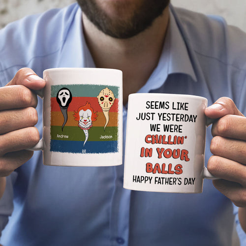 Chillin' in Your Balls Personalized Father's Day Mug Coffee Mug PopCulturePrints