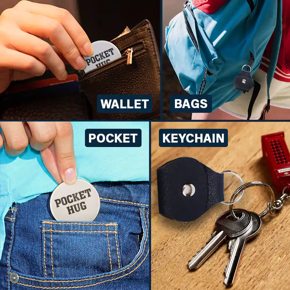 A Hug From Heaven - Personalized Leather Pocket Hug for Mom and Grandma Leather Pocket Hug PopCulturePrints