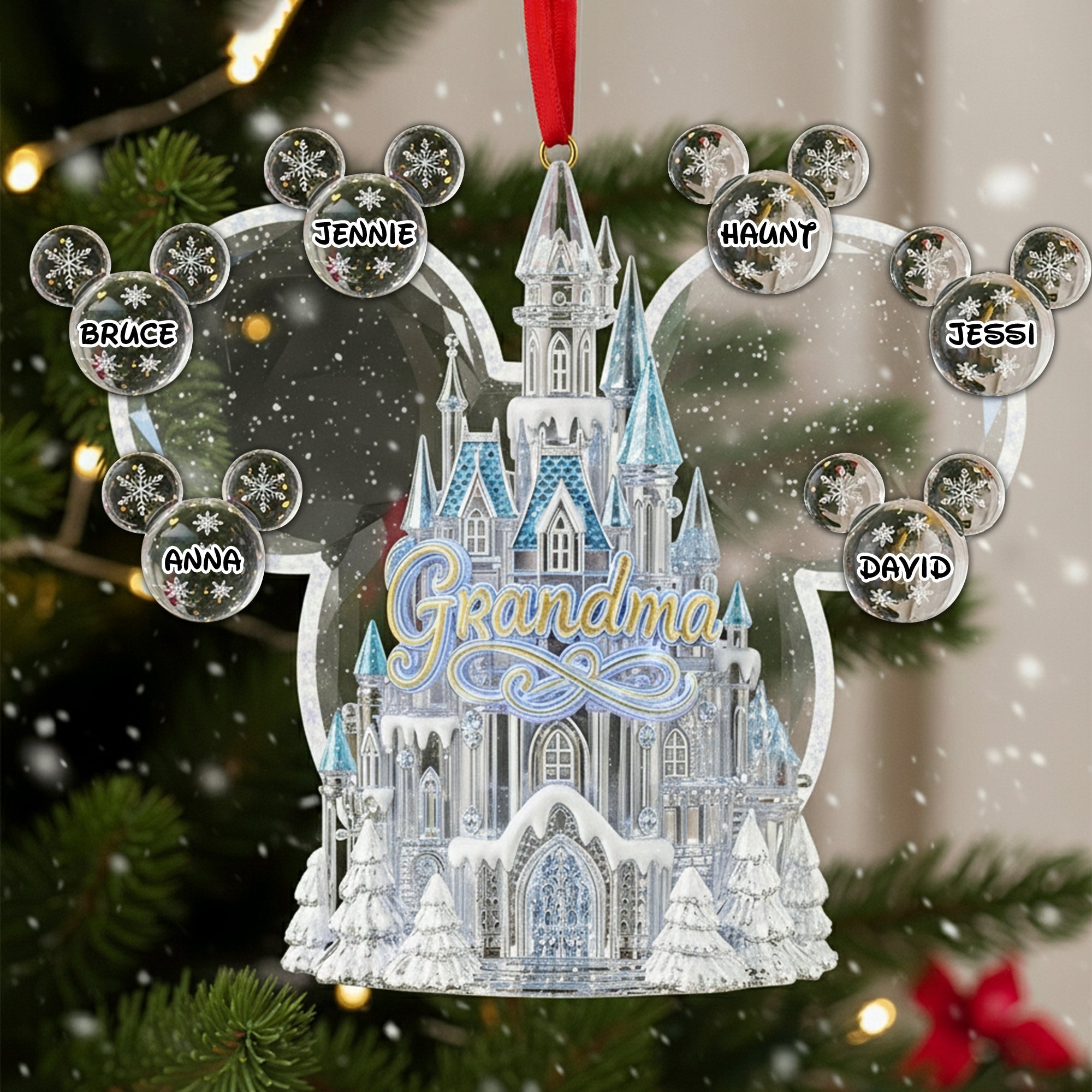 Create Lasting Memories with Our Winter Wonderland Grandma Ornament - Personalized Christmas Gifts for Grandma Ornament PopCulturePrints
