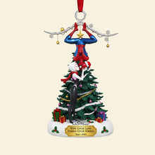 Load image into Gallery viewer, With Great Love Comes Great Kisses - Personalized Cheeky Kissing Couple Acrylic Ornament Ornament PopCulturePrints
