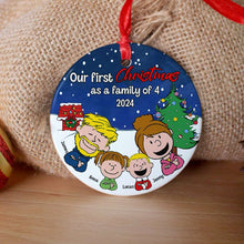 Load image into Gallery viewer, Personalized Family Christmas Ornament - Our First Christmas as a Family of 4 2024
