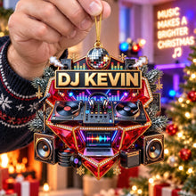 Load image into Gallery viewer, Celebrate the Beat with DJ Turntable Christmas Ornament - Personalized Gift for Music Lovers
