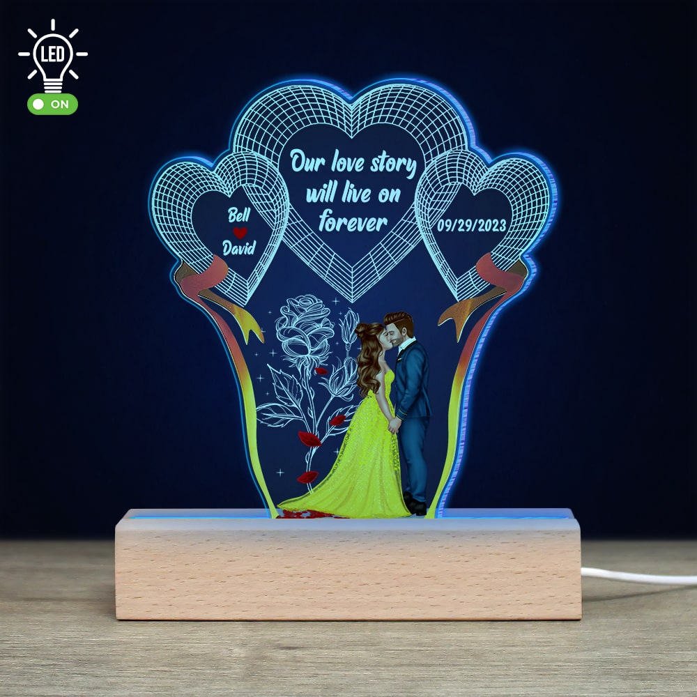 Personalized Romantic 3D LED Light - Couple's Gift for Valentine's Day Gifts Led Night Light PopCulturePrints