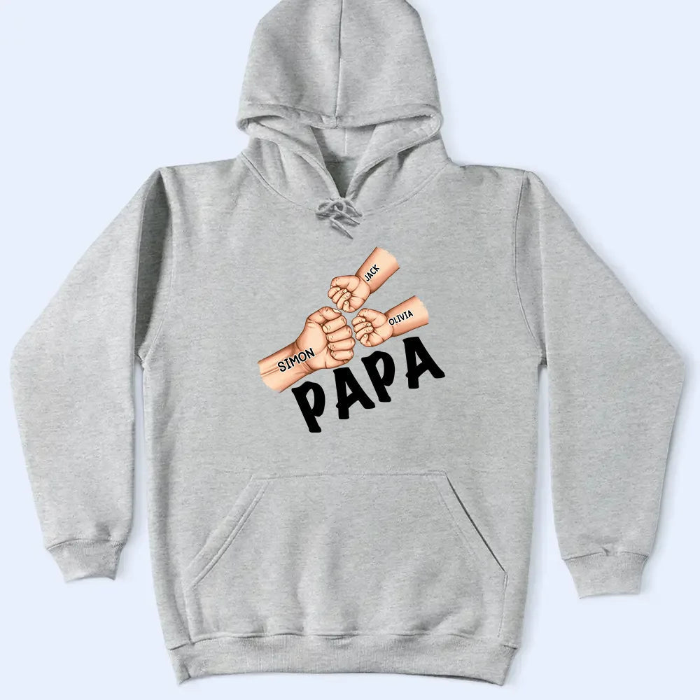 Dad's Fist Punch - Personalized T-Shirt for Fathers T-shirt PopCulturePrints