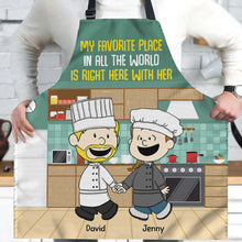 Load image into Gallery viewer, Personalized Valentine&#39;s Day Gifts for Chef Couples | Unique Customized Aprons Aprons PopCulturePrints
