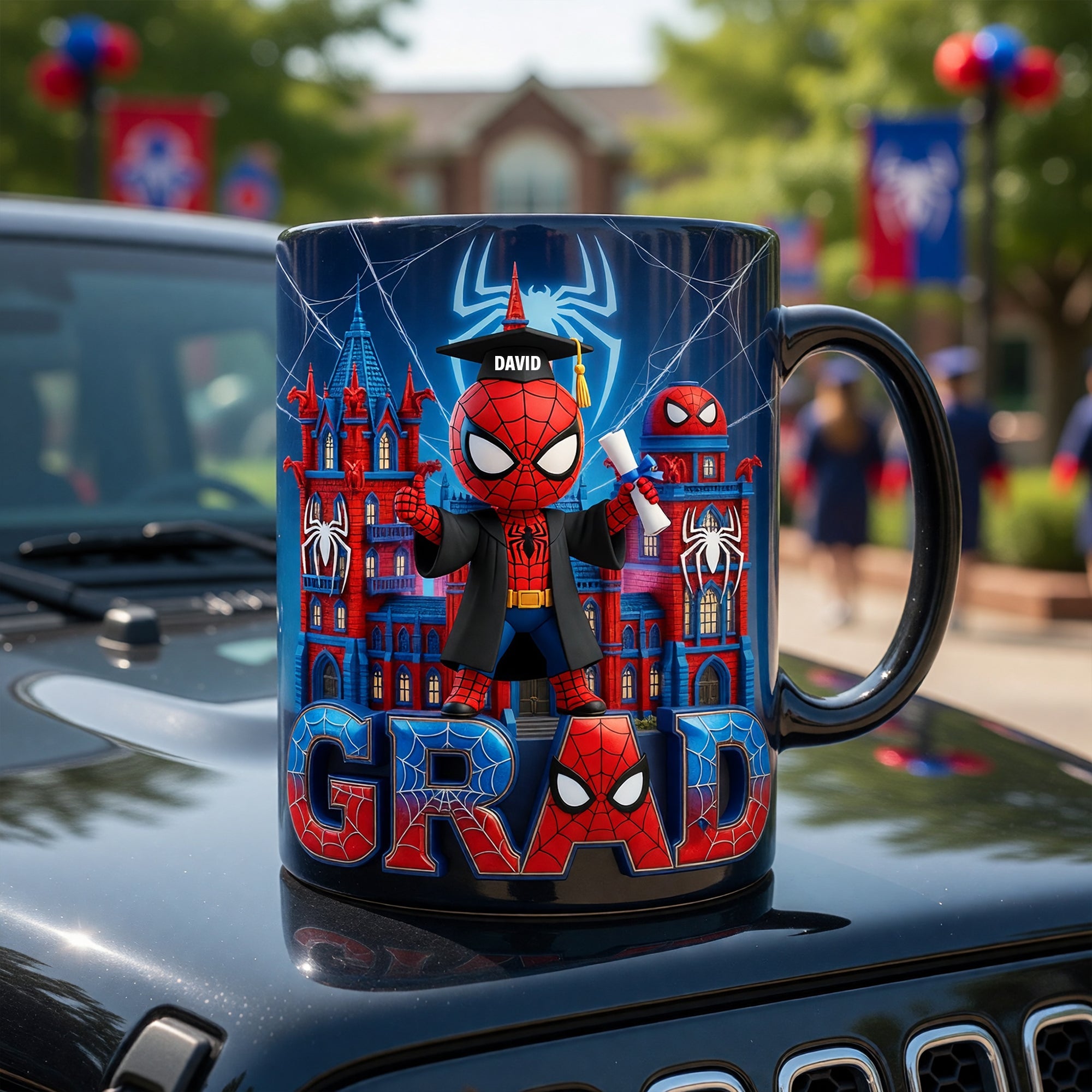 Celebrate Graduation Magic Mug - Personalized Spiderman Gift for Graduates