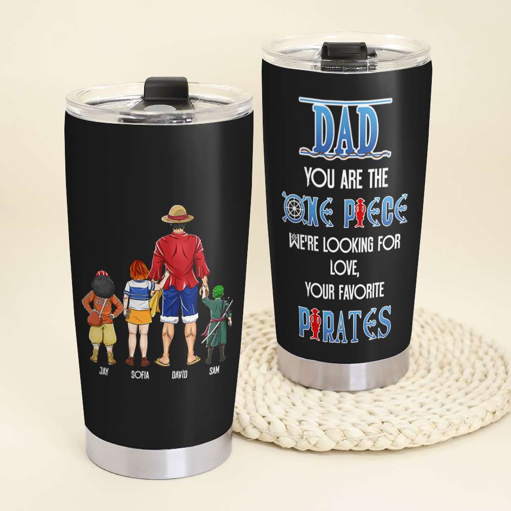 Custom Dad Tumbler - Pirate Anime Inspired Gift Tumbler Cup PopCulturePrints