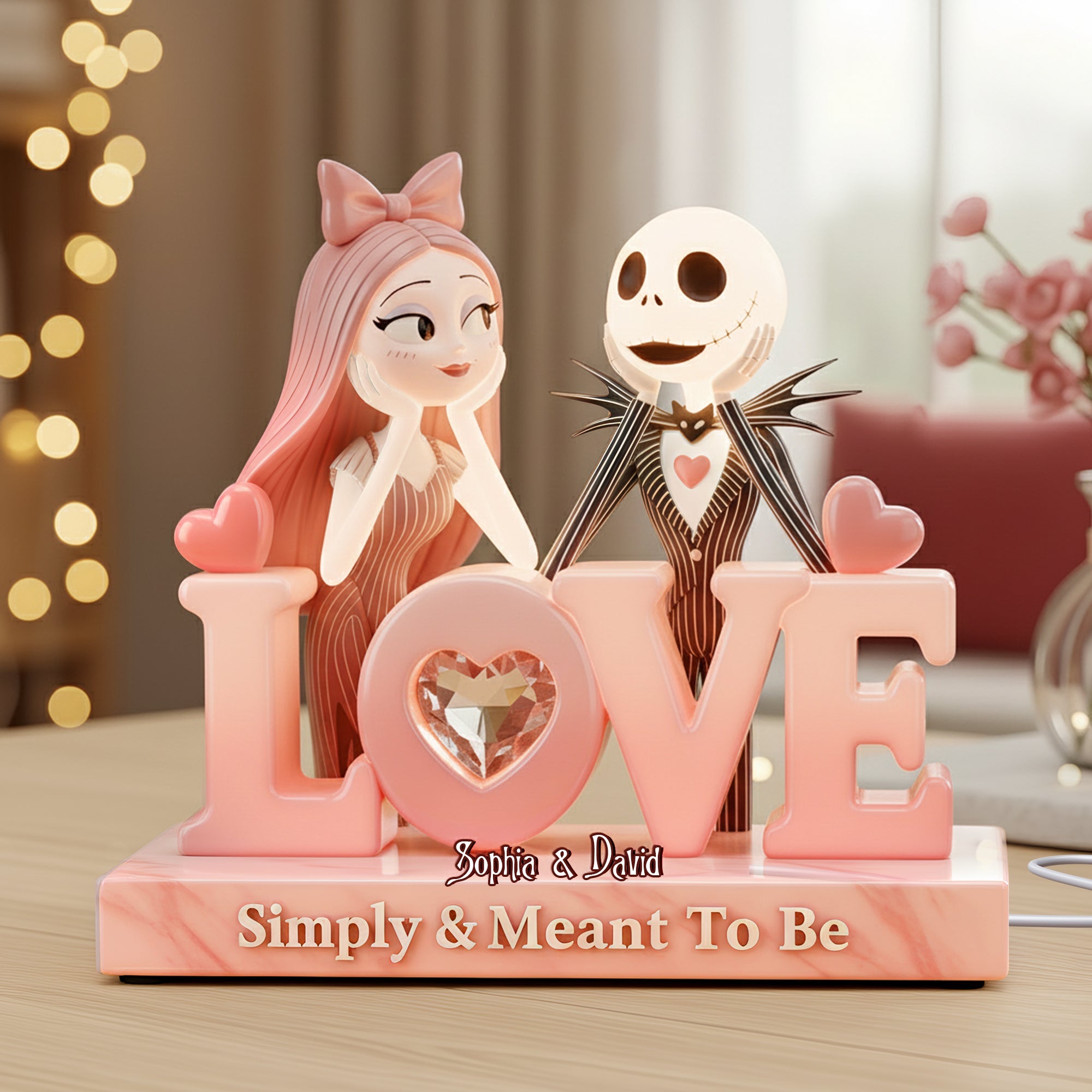 Simply & Meant To Be - Spooky Couple Light Box Personalized Gift Light Box PopCulturePrints