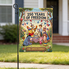 Load image into Gallery viewer, "Celebrate 250 Years of Freedom with Your Family - Personalized Garden Flag for Special Occasions"
