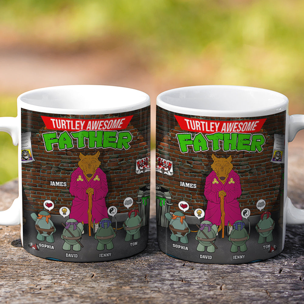 Turtley Awesome Personalized Father Coffee Mug Coffee Mug PopCulturePrints