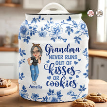 Load image into Gallery viewer, Grandma Never Runs Out Of Kisses Or Cookies - Personalized Cookie Jar for Grandma Cookie Jar PopCulturePrints
