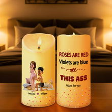 Load image into Gallery viewer, Roses are Red, Violets are Blue - Personalized Couple LED Candle Led Candle PopCulturePrints
