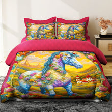 Load image into Gallery viewer, Enchanted Unicorn Lovers Quilt Bed Set Blanket PopCulturePrints
