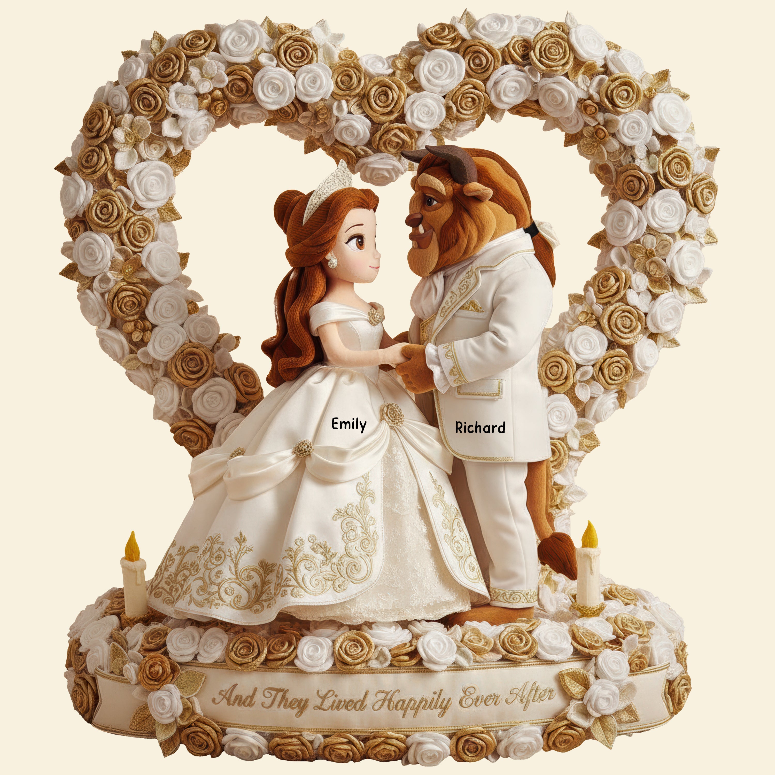 And They Lived Happily Ever After - Personalized Wedding Couple Pillow Pillow PopCulturePrints