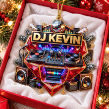 Load image into Gallery viewer, Celebrate the Beat with DJ Turntable Christmas Ornament - Personalized Gift for Music Lovers
