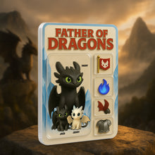 Load image into Gallery viewer, “Father of Dragons” - Personalized Acrylic Plaque - Unique Gift for Dad and Grandpa Shaped Plaques PopCulturePrints
