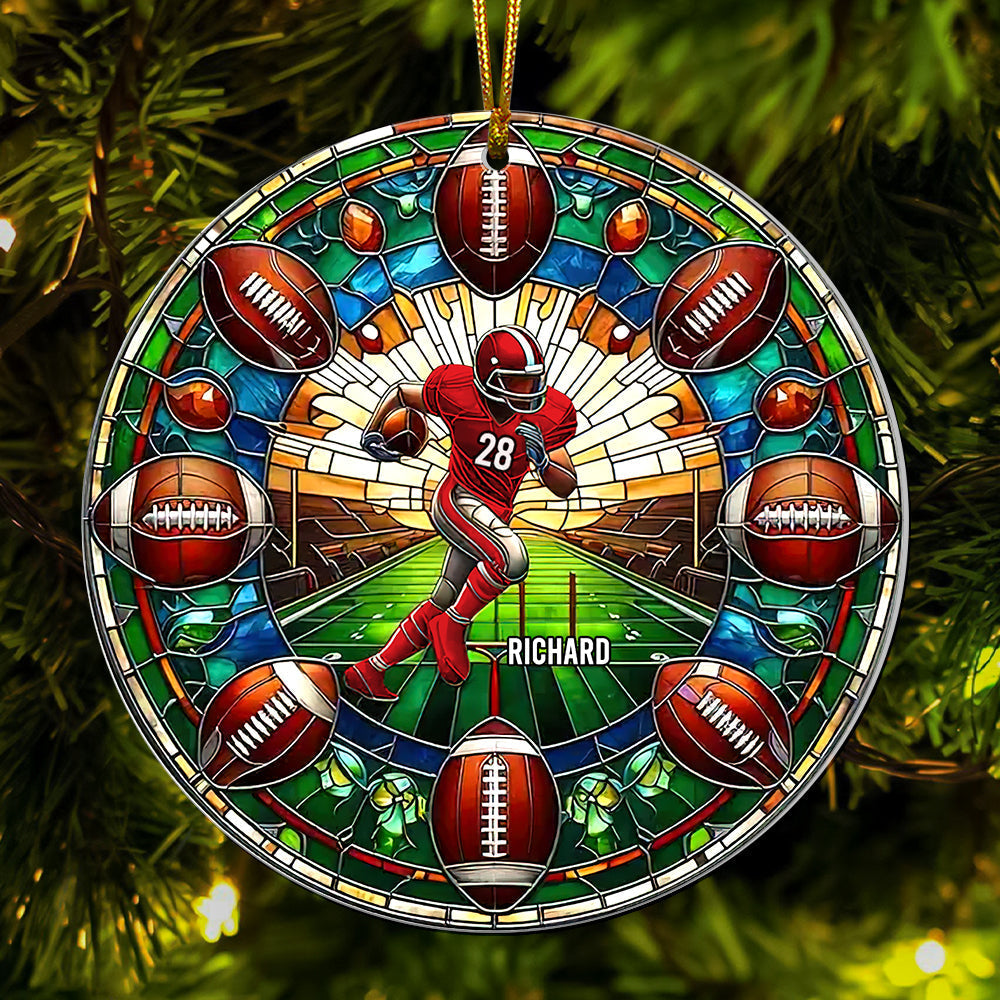 Custom Football Fan Acrylic Ornament - Personalized Gift Ornament PopCulturePrints