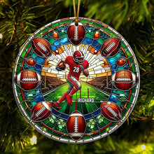 Load image into Gallery viewer, Custom Football Fan Acrylic Ornament - Personalized Gift Ornament PopCulturePrints
